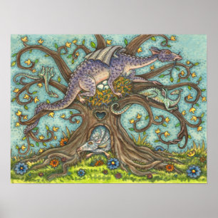 DRAGON-EIER, MEDIEVAL LAIR, FANTASY FOLART POSTER