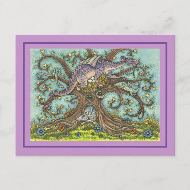 DRAGON-EIER, MEDIEVAL LAIR, FANTASY FOLART POSTKARTE (Vorderseite)