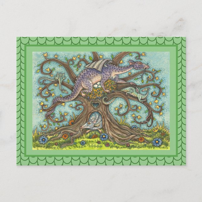 DRAGON-EIER, MEDIEVAL LAIR, FANTASY FOLART POSTKARTE (Vorderseite)