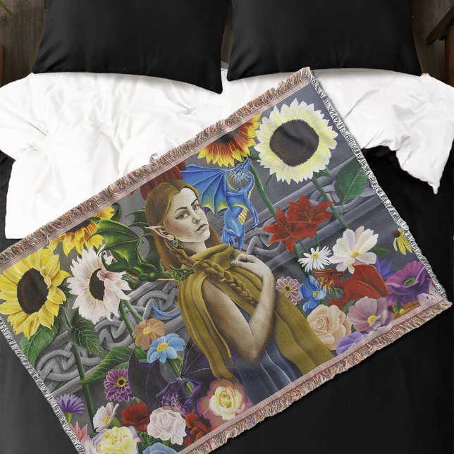 Dragon Elf Flower Garden Decke (Von Creator hochgeladen)