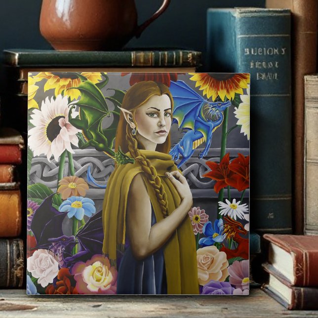 Dragon Elf Flower Garden Fliese (Von Creator hochgeladen)