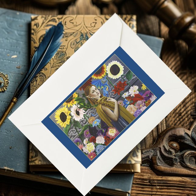 Dragon Elf Flower Garden Rechteckiger Aufkleber (Von Creator hochgeladen)