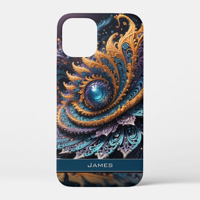 Dragon Eye Modern Abstrakt Geometric Fraktal Name Case-Mate iPhone Hülle (Rückseite)