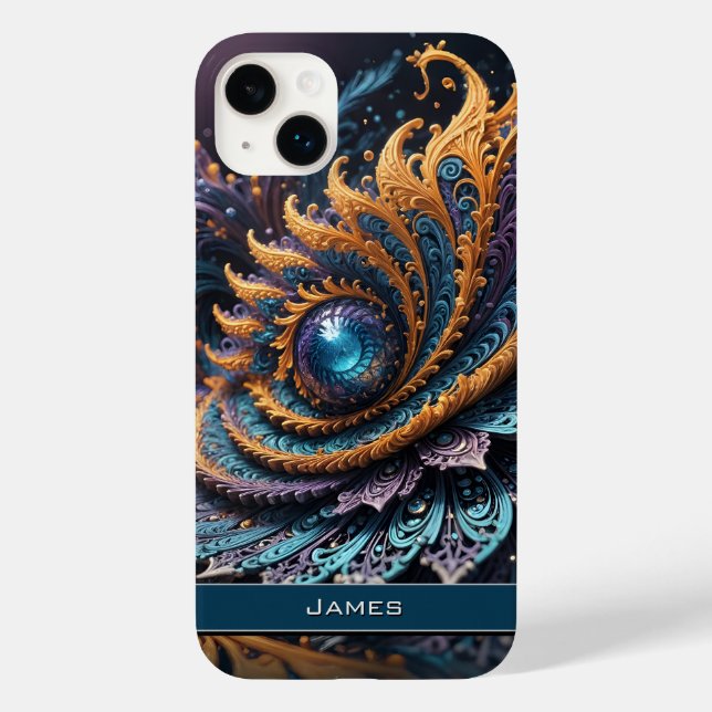 Dragon Eye Modern Abstrakt Geometric Fraktal Name Case-Mate iPhone Hülle (Rückseite)