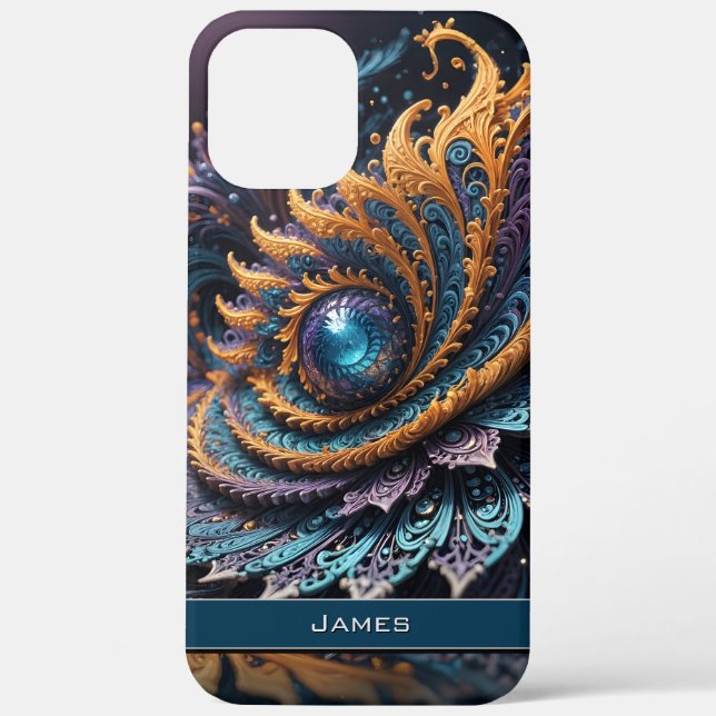 Dragon Eye Modern Abstrakt Geometric Fraktal Name Case-Mate iPhone Hülle (Rückseite)