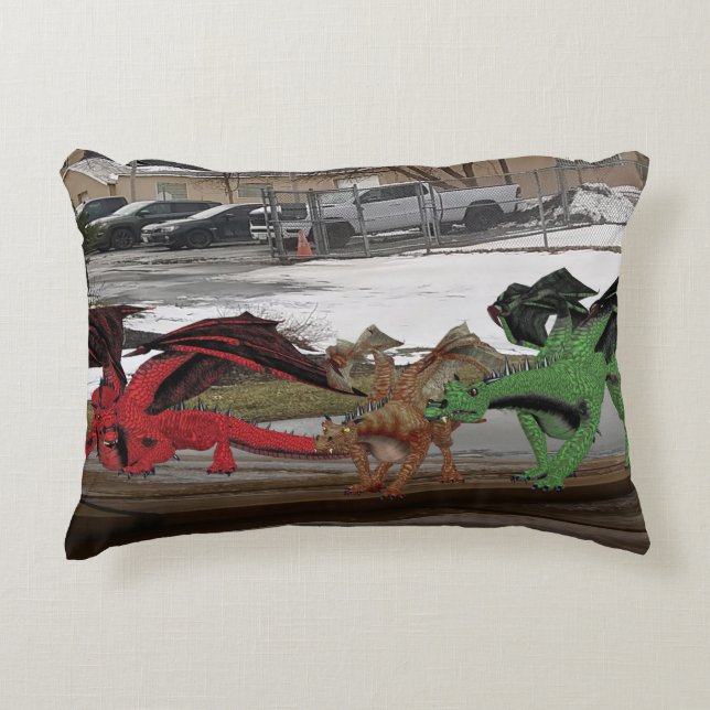 Dragon Family Accent Pillow Dekokissen (Vorderseite)