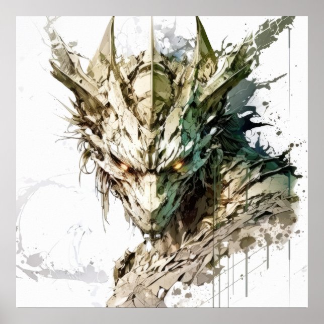 Dragon Fantasy Animal Painting Wildlife Outdoor Poster