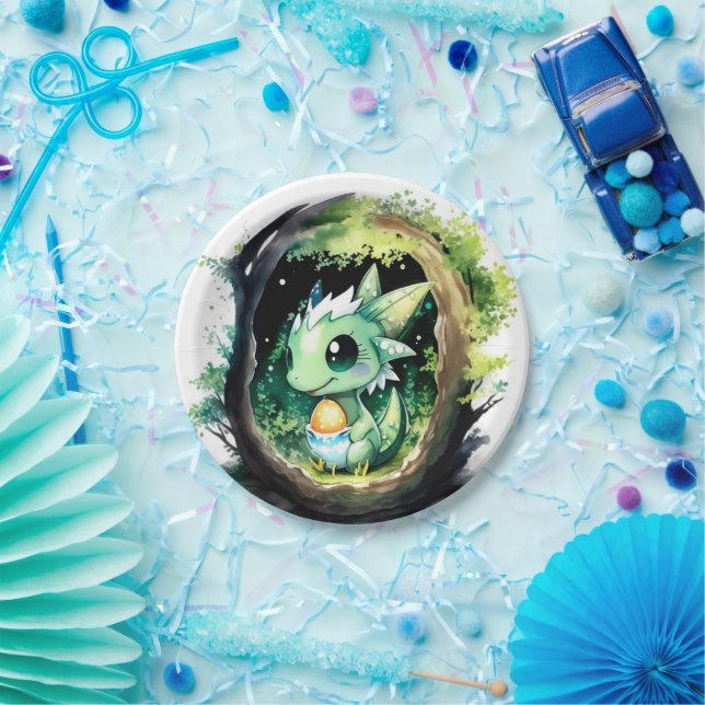 Dragon Fantasy Baby Dusche Pappteller (Party)