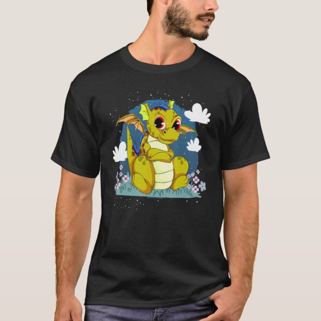 Dragon Fantasy Creature Animal Niedlich Dragon T-Shirt (Vorderseite)
