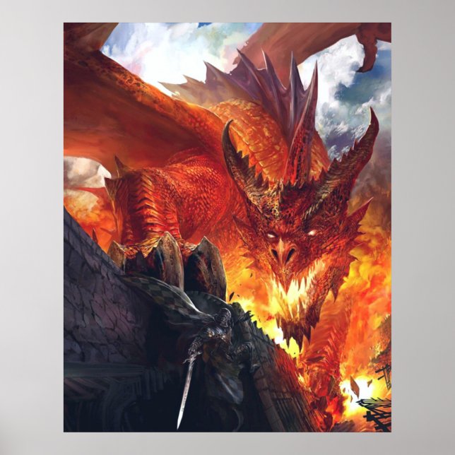 Dragon Fantasy Poster zum Feueratmen (Vorne)