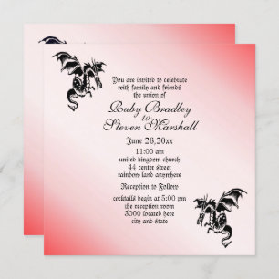 Dragon Fantasy Red Wedding Einladung