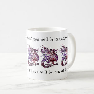 Dragon Fear Quotes - Mut und Stärke einbinden Kaffeetasse