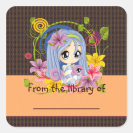 Dragon Fee Book Label Quadratischer Aufkleber