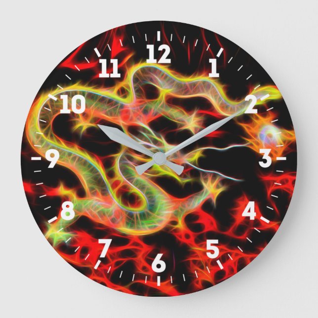 Dragon Fire Decke auf Lucky Energy auf einem Große Wanduhr (Vorderseite)