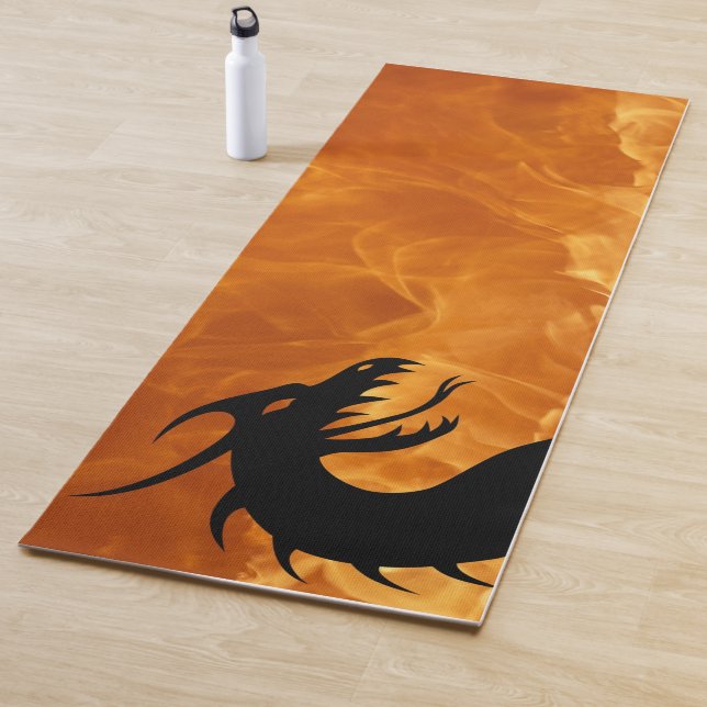 Dragon Flames Feuer atmen Schwarz Yogamatte (Beispiel)