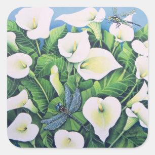 Dragon Flies Quadratischer Aufkleber