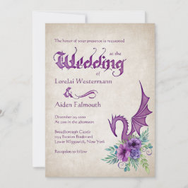 Dragon Floral Wedding Einladung