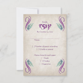 Dragon Floral Wedding RSVP Karte