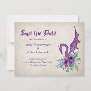 Dragon Floral Wedding Save The Date