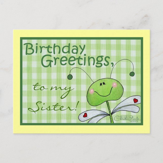 Dragon Fly Birthday personalisieren Postkarte (Vorderseite)