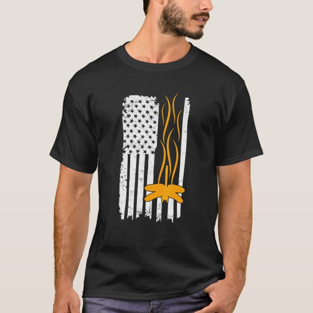 Dragon Fly Zitat für einen patriotischen Entomolog T-Shirt (Vorderseite)