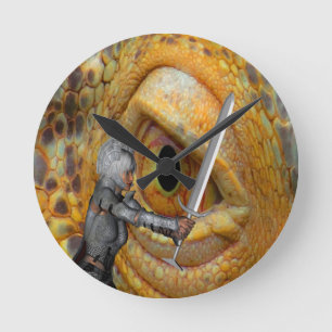 Dragon Folk Tale Runde Wanduhr