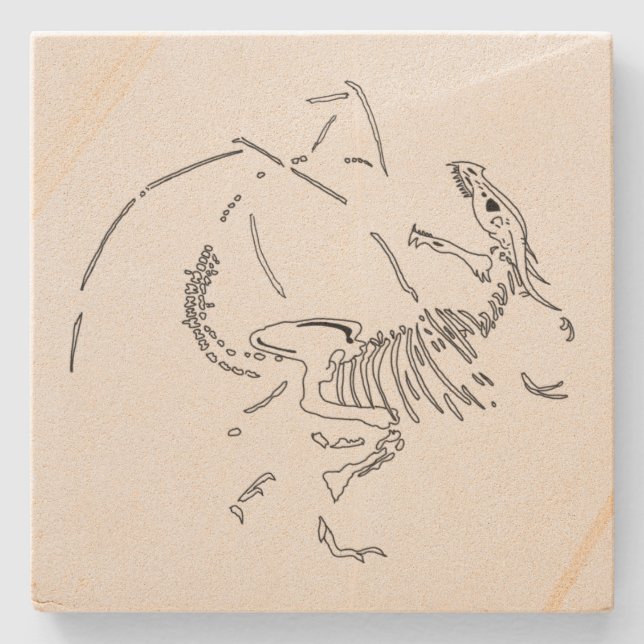 Dragon Fossils Steinuntersetzer (Vorderseite)
