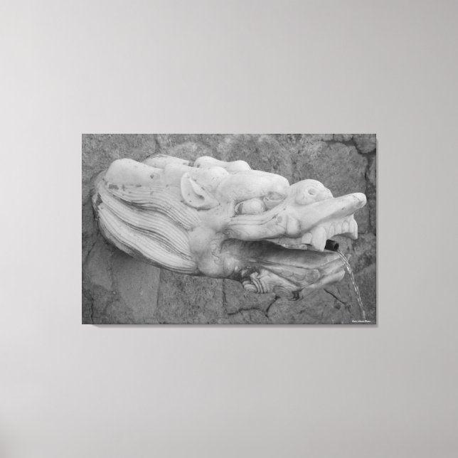 Dragon Fountain Stretched Canvas Print Leinwanddruck (Vorderseite)