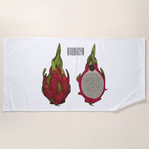 Dragon Frucht Cartoon Illustration Strandtuch