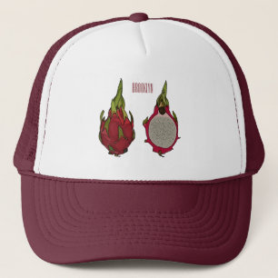 Dragon Frucht Cartoon Illustration Truckerkappe