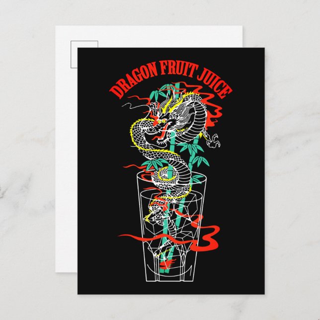 Dragon Fruchtsaft Postkarte (Vorne/Hinten)