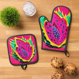 Dragon Fruit Dream Ofenhandschuh & Topflappen-Set
