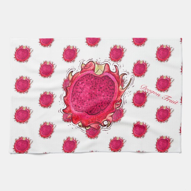 Dragon Fruit Kitchen Handtücher (Horizontal)