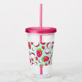 Dragon Fruit Pattern Acryltrinkbecher