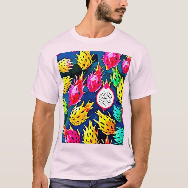 Dragon Fruit Pattern Art T-Shirt (Vorderseite)