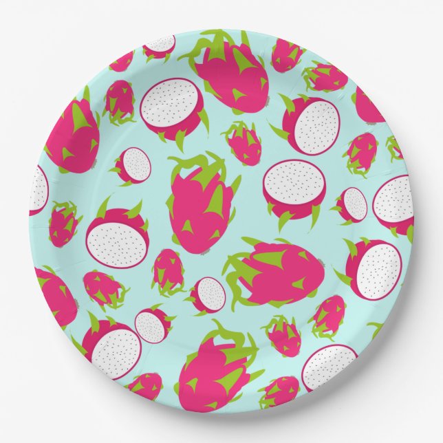 Dragon Fruit Pattern Pappteller (Vorderseite)