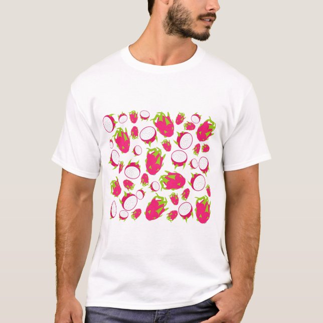 Dragon Fruit Pattern T-Shirt (Vorderseite)