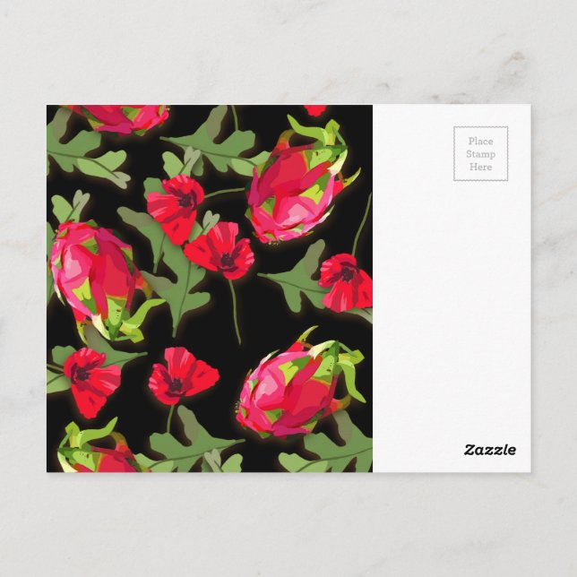 Dragon Fruit Postcard Postkarte (Rückseite)