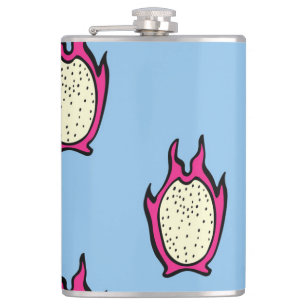 Dragon Fruit: Vintage Tinte Zeichnend. Flachmann