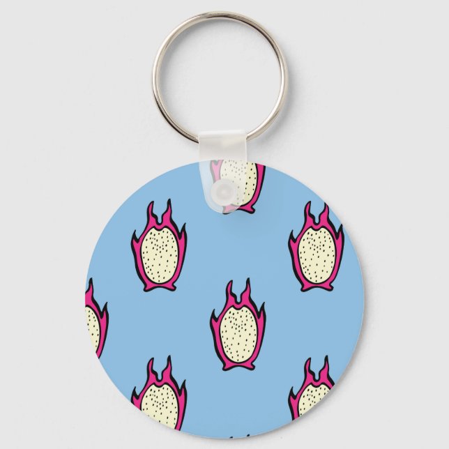 Dragon Fruit: Vintage Tinte Zeichnend. Schlüsselanhänger (Vorderseite)