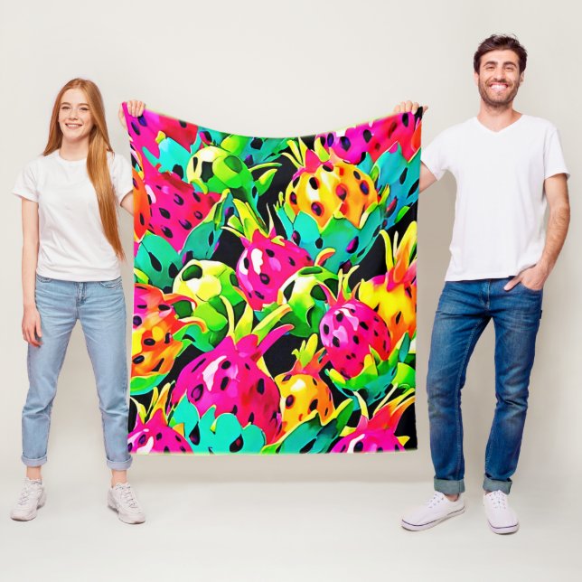 Dragon Fruit Vivid Muster Fleecedecke (Beispiel)