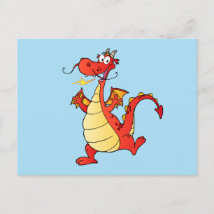 Dragon Funny Happy Postkarte