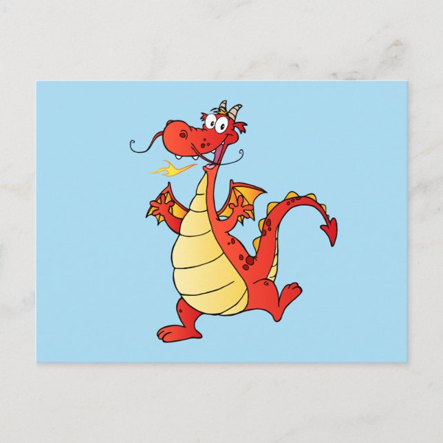 Dragon Funny Happy Postkarte (Vorderseite)