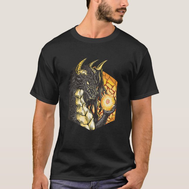 Dragon Gamer Dungeon Mittelalterliches Rollenspiel T-Shirt (Vorderseite)