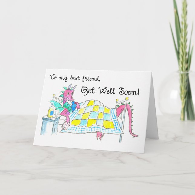 Dragon Get Well Card für den besten Freund Karte (Vorderseite)