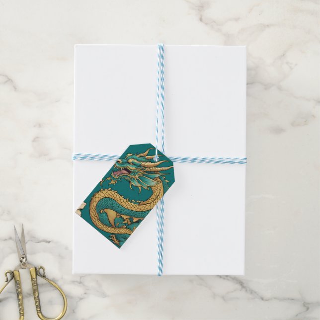 Dragon Gift Tag Geschenkanhänger (Mit Garn)