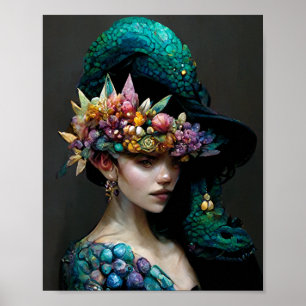 Dragon Girl Fantasy Art Poster