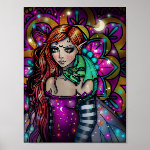 Dragon Girl Fantasy Art von Molly Harrison Poster