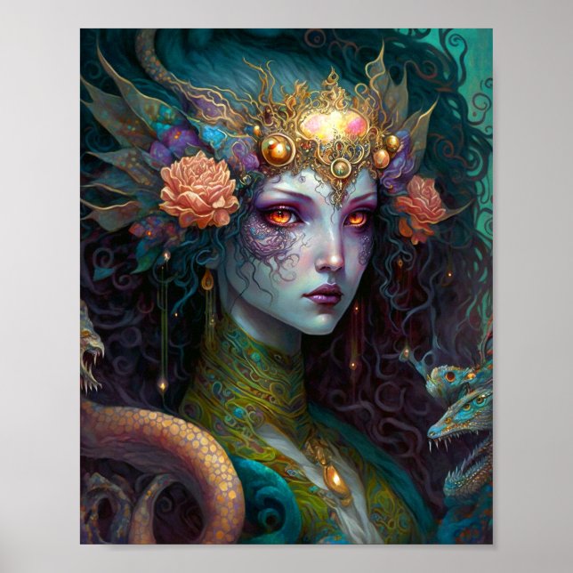 Dragon Goddess Queen Fantasy Art Poster (Vorne)