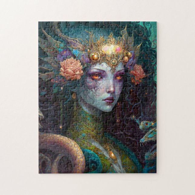 Dragon Goddess Queen Fantasy Art Puzzle (Vertikal)